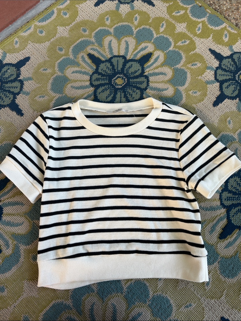 Kids Short-Sleeve Striped Tee - White & Black